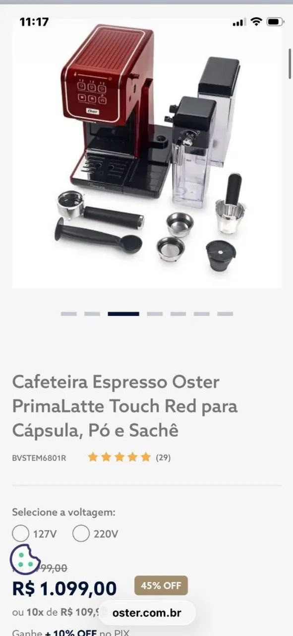 Cafeteira automática Oster PrimaLatte Touch - Foto 3
