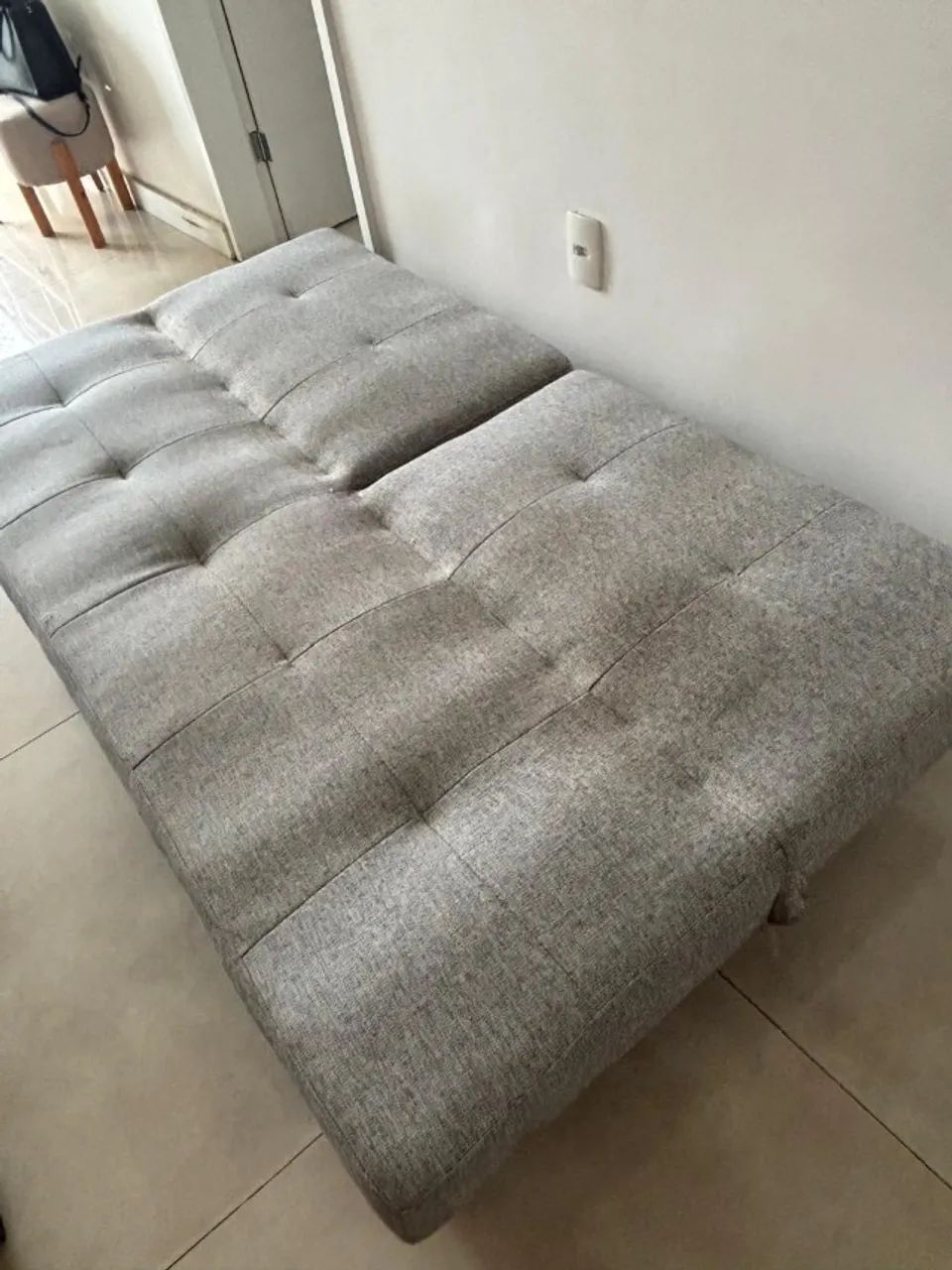 Sofá-cama 3 lugares - Cinza - Foto 4