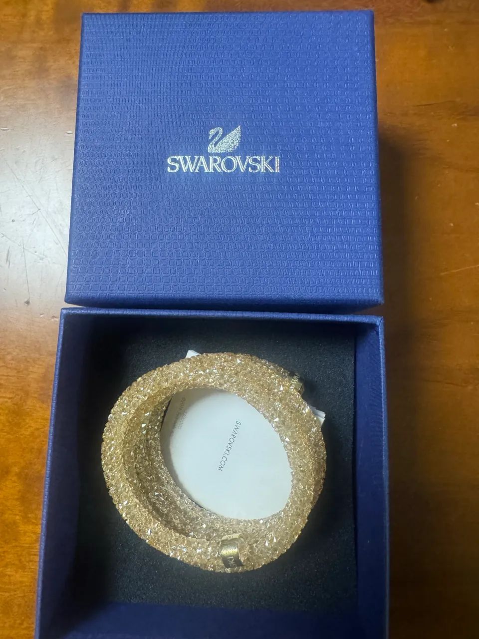 Pulseira Swarovski Crystaldust Original - Dourada - Foto 2