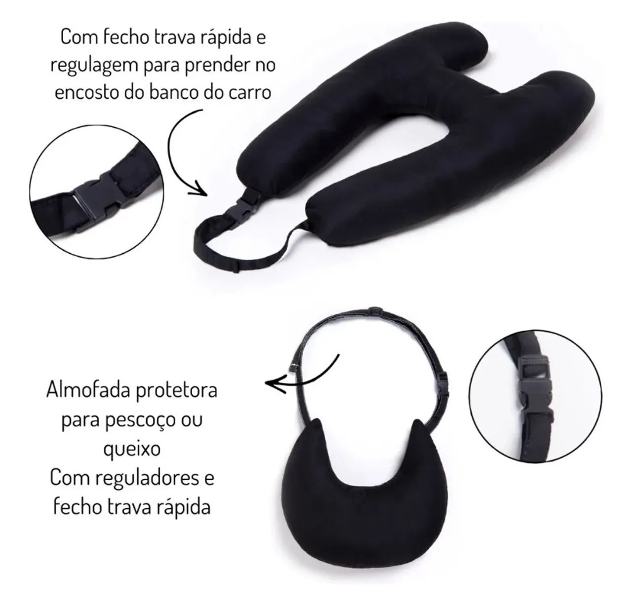 Almofada Apoio de Pescoço/Queixo para Carro - Almofada H 