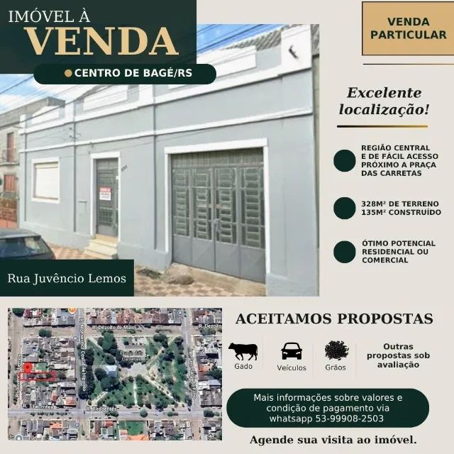 ? IMÓVEL À VENDA NO CENTRO DE BAGÉ/