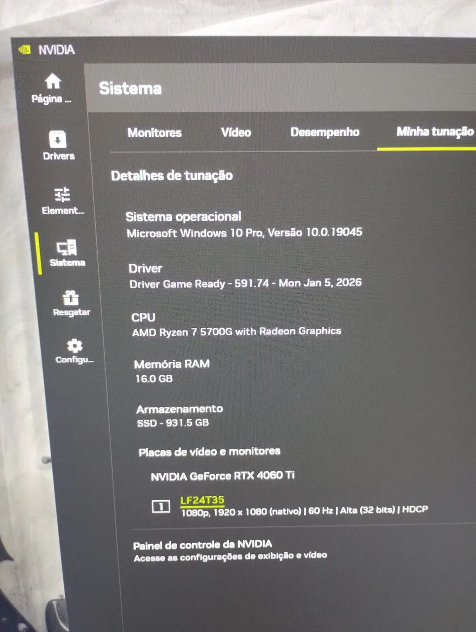 PC Gamer RTX 4060 TI INTACTO !!! - Foto 5