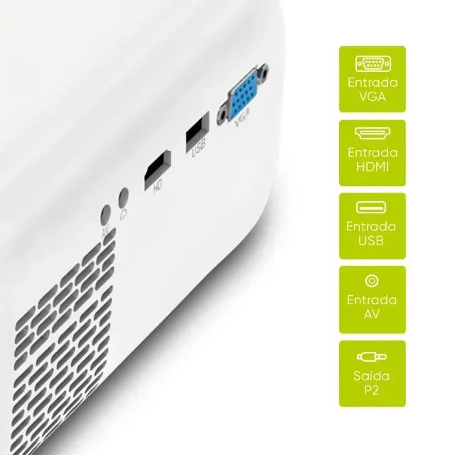 Projetor Multimídia Get Vision 5000 Lúmens Full HD HDMI USB AV Frete Grátis - Foto 2