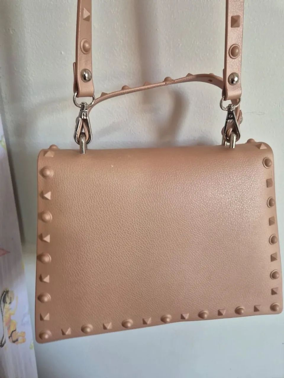 Bolsa bege de material melflex(plástico sustentável e antialérgico) - Foto 2
