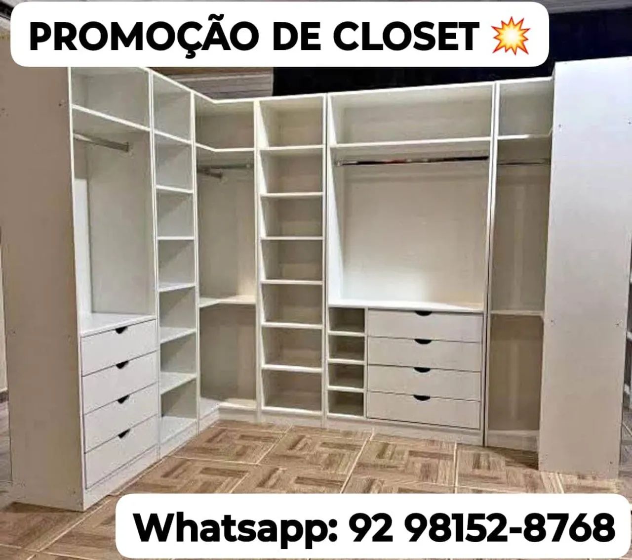Closet MDF  em L completo 