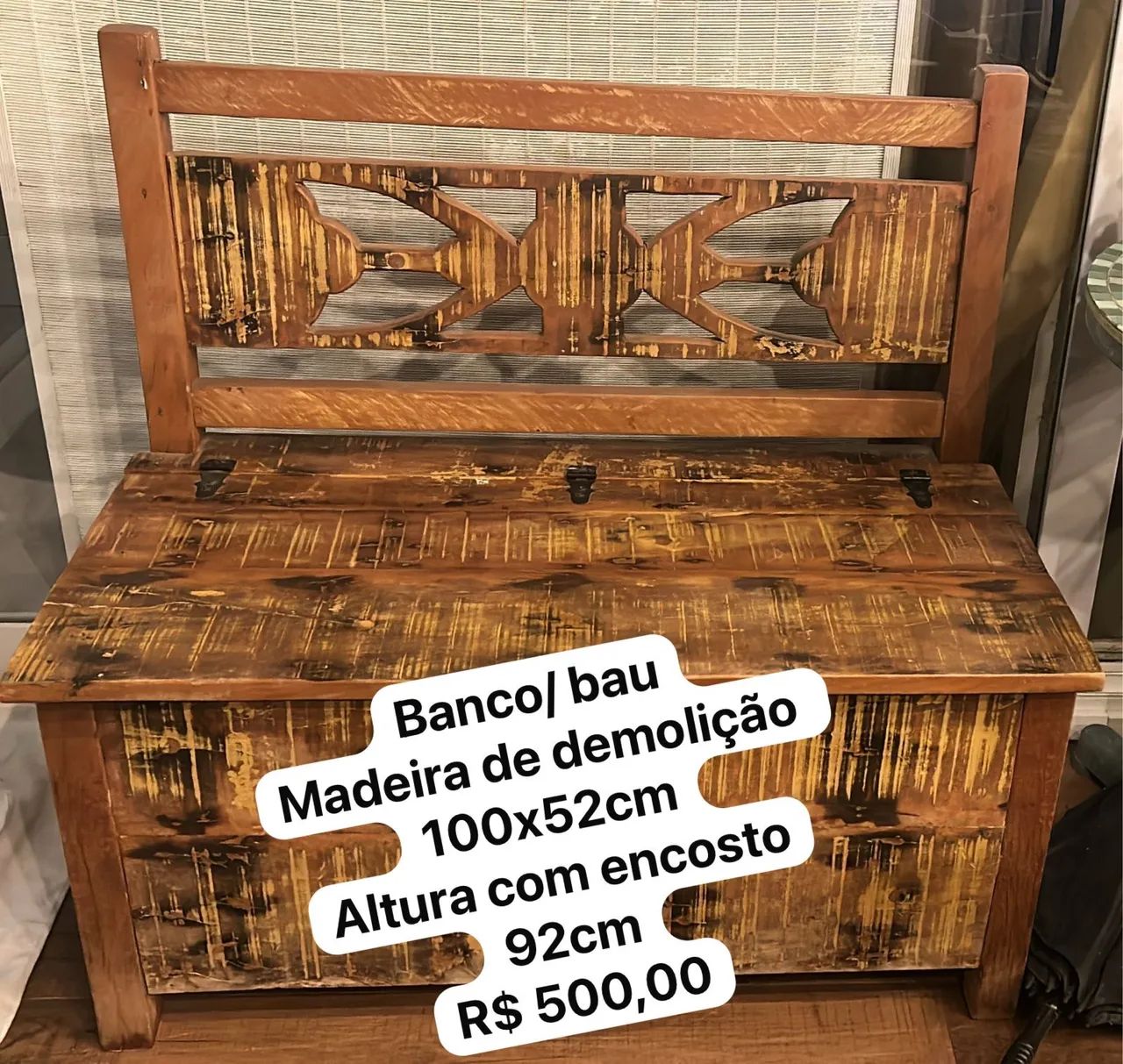 Bank/Trunk Made of Reclaimed Wood