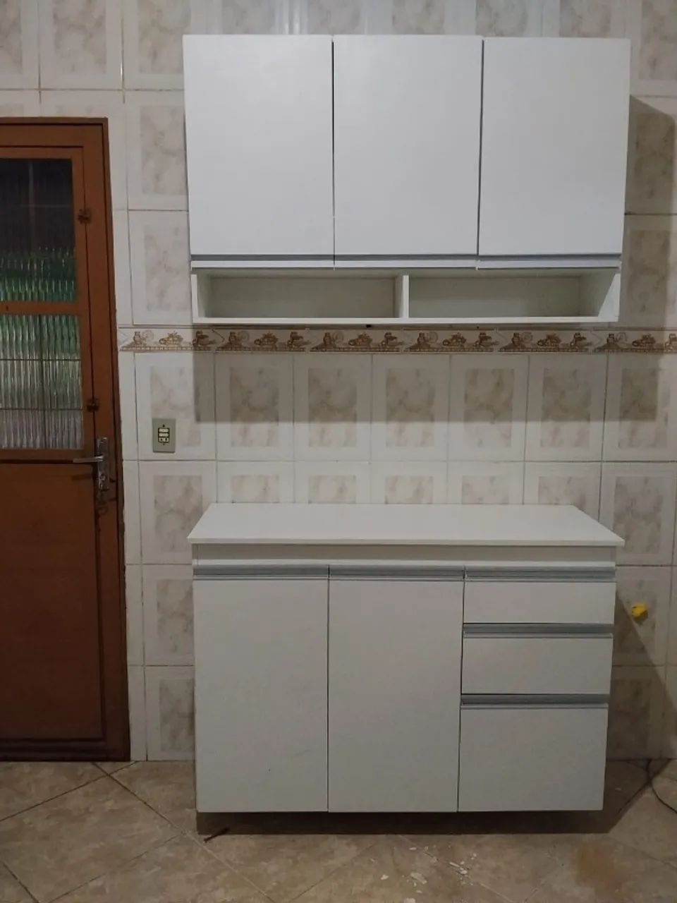 ARMÁRIO AÉREO+ BALCÃO MULTIUSO MDF NOVO 