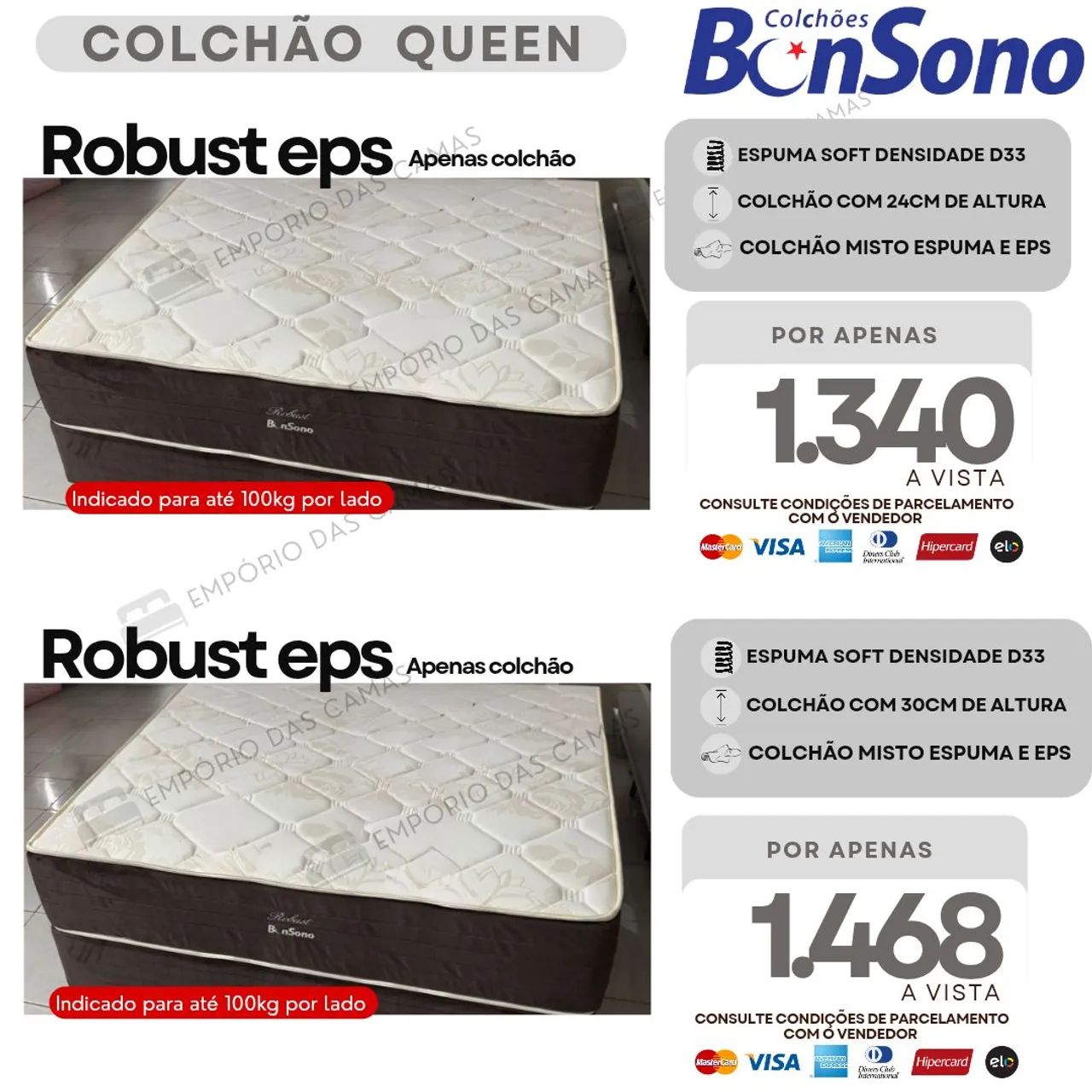 Colchão queen size bonsono Colchões de molas ou espuma  - Foto 4