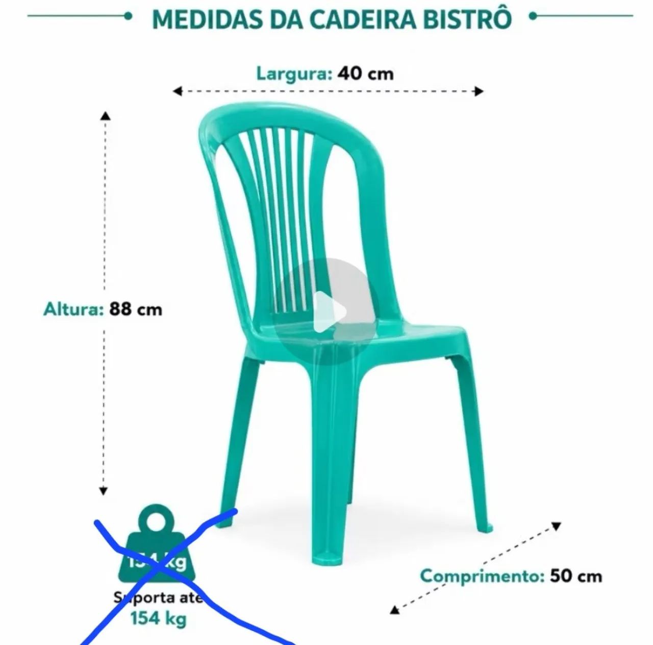 Jogo de cadeiras bistrô de plástico - Foto 3