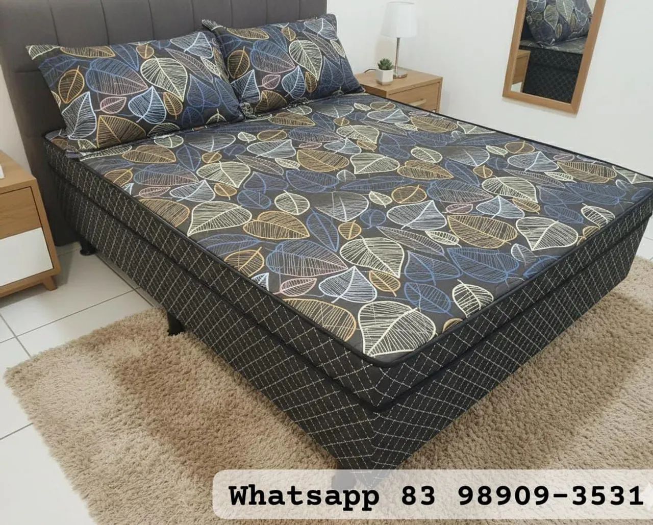 Cama box casal nova direto de fábrica com dois travesseiros de brinde. - Foto 2