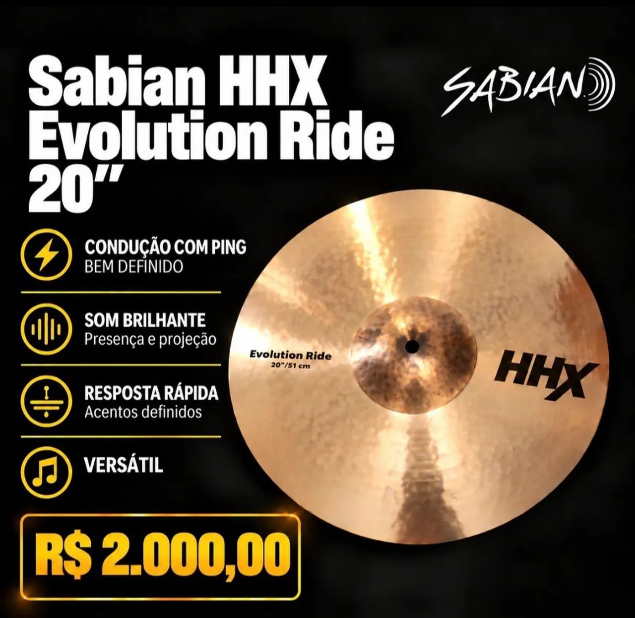Prato Sabian HHX Evolution Ride 20 pol