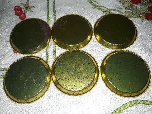 Conjunto de porta-copos antigo metálico - Foto 6