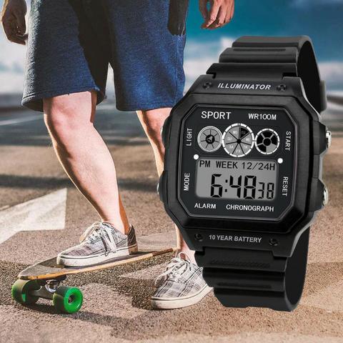 Relógio Illuminator Digital Esporte Militar LED - Foto 3