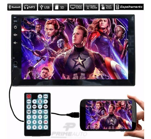 Central multimidia 2 din Mp5 7 polegadas USB bluetooth Camera de re 1 mes de garantia Novo - Foto 2