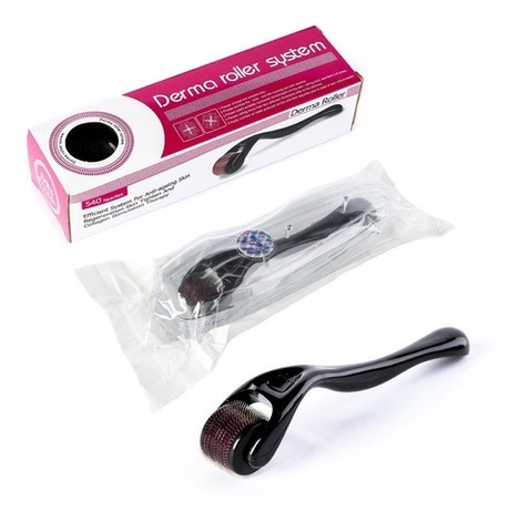 Rolo Dermaroler De Microagulhamento 540 Agulhas 0,5mm e 0,75mm