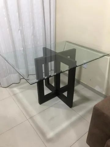 Mesa de jantar para 04 cadeiras com tampa de vidro - Foto 4