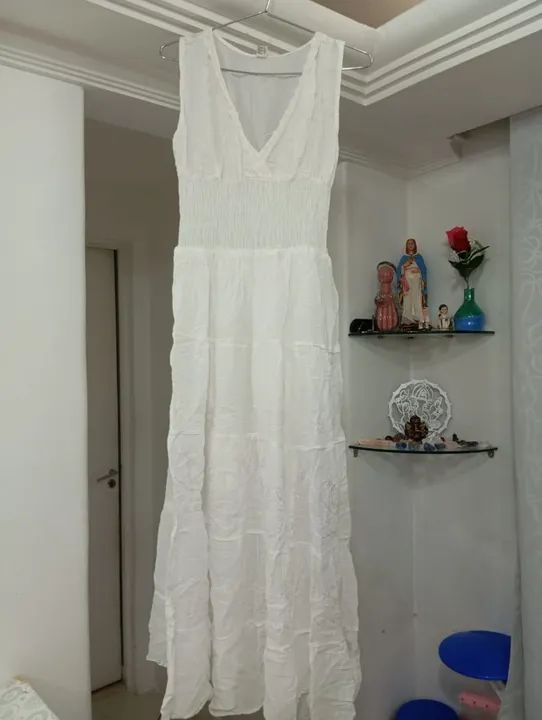VESTIDO BRANCO ESTILO INDIANO - NOVO (ÚLTIMA PEÇA!) - Foto 4
