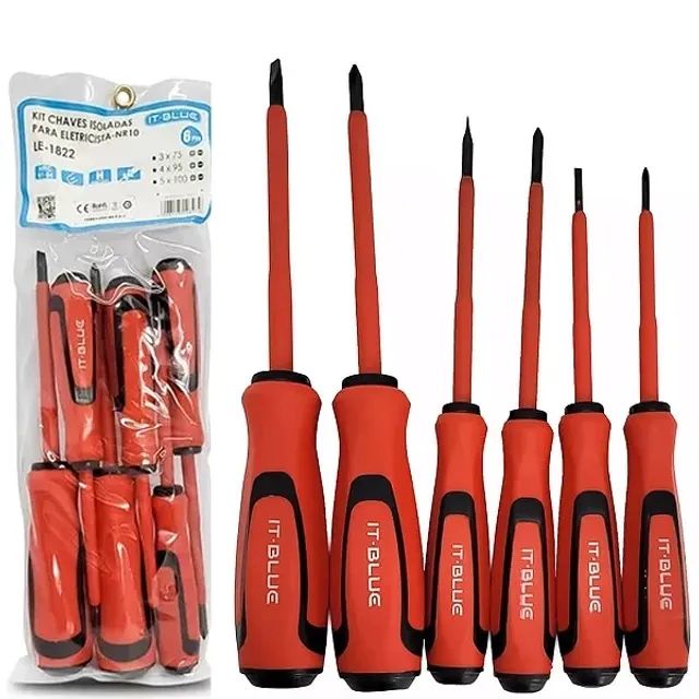 Kit Jogo Chave Fenda e Philips Isolada Com 6 Pçs - It-blue em São Luís ma