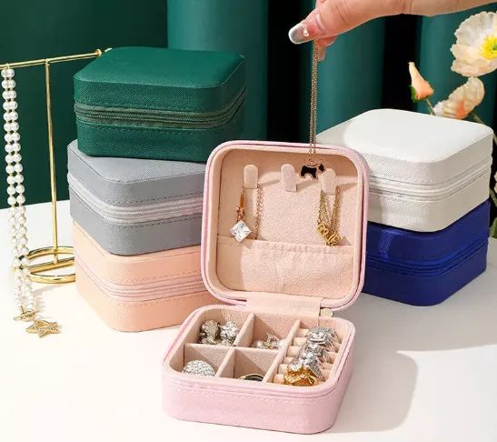 Mini Porta Jóias Viagem Maleta Caixa Zíper Organizador z873