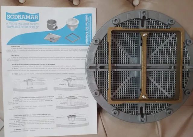 Grade para dreno fundo Piscina c/tampa-Sodramar- novo na caixa - Foto 3