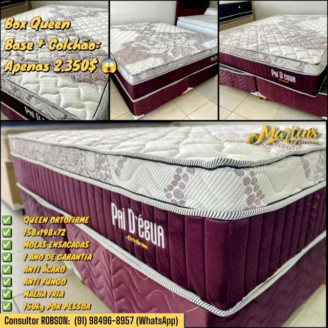 Cama Box Queen Paí D'égua Molas Ensacadas 