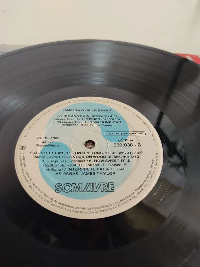 LP disco vinil James Taylor - Live in Rio 1986 - Foto 4