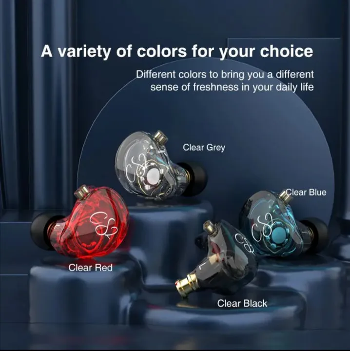 Fones de OuvidoTRN CS2 In-Ear com Design Transparente - Várias Cores