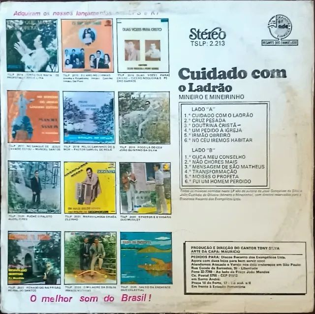 Lp Disco De Vinil Gospel Evangélico - Mineiro e Mineirinho - Cuidado com o ladrão - Foto 2