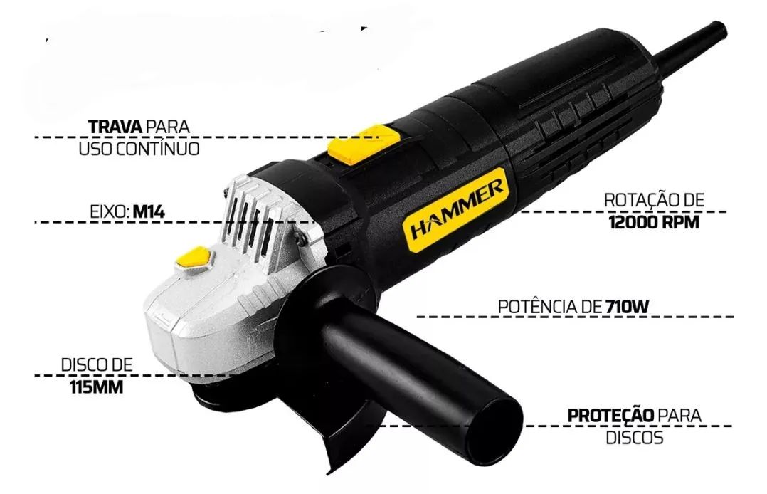 Esmerilhadeira/Lixadeira 710W-110V C/ disco - Foto 6