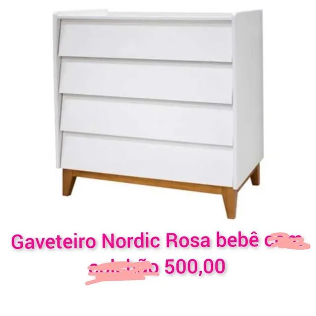 Berço Puppi Mobile rosé com colchão  - Foto 5