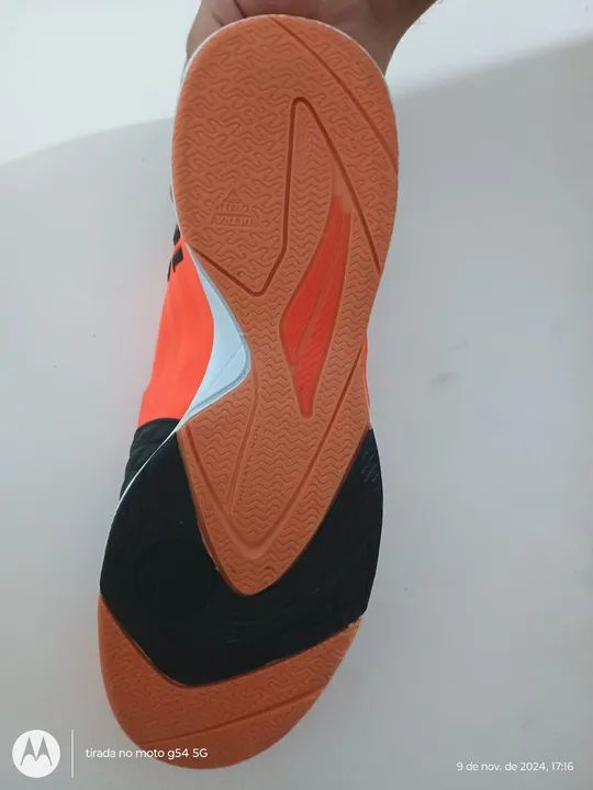 Tênis Futsal Max 1000 - Laranja e Preto - Foto 3