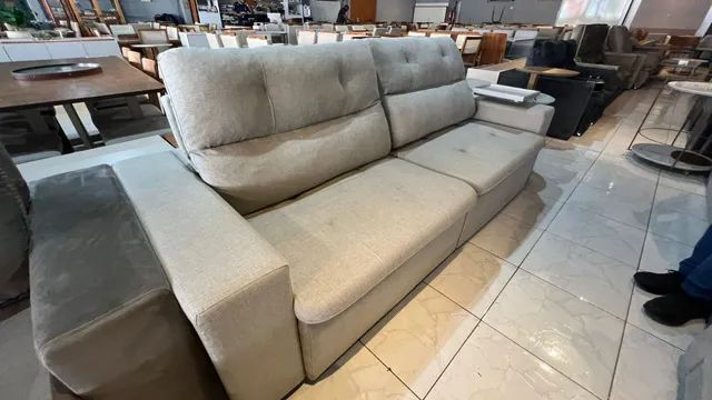 Sofá novo retrátil e reclinável todo no linho - Foto 4