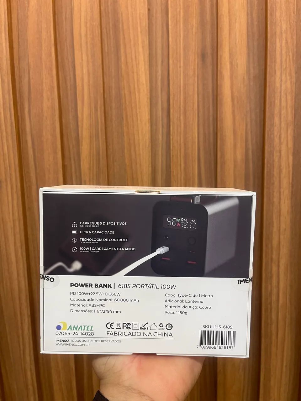 Carregador Portátil Imenso 618S 60000mAh 100w Ultra Rápido Carrega Starlink - Foto 4