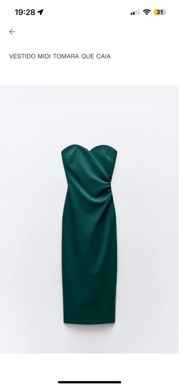 Vestido zara - Midi Tomara Que Caia Verde