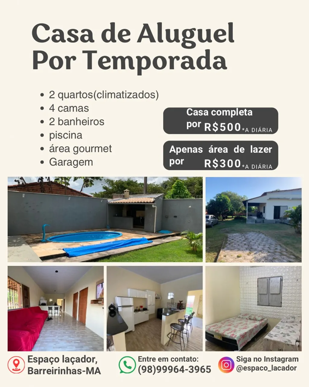 Casa de aluguel por temporada em Barreirinhas