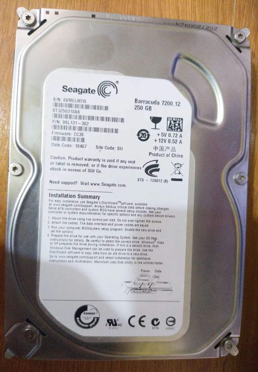 HD Seagate Barracuda 7200 250gb