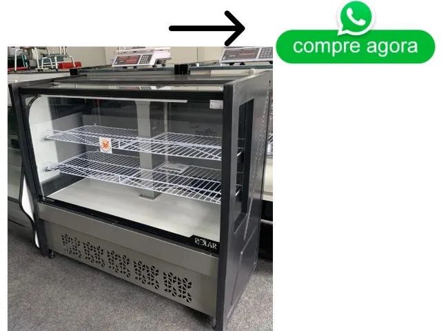  Balcão Torta Polar 1,25M Preto Platinum 220v