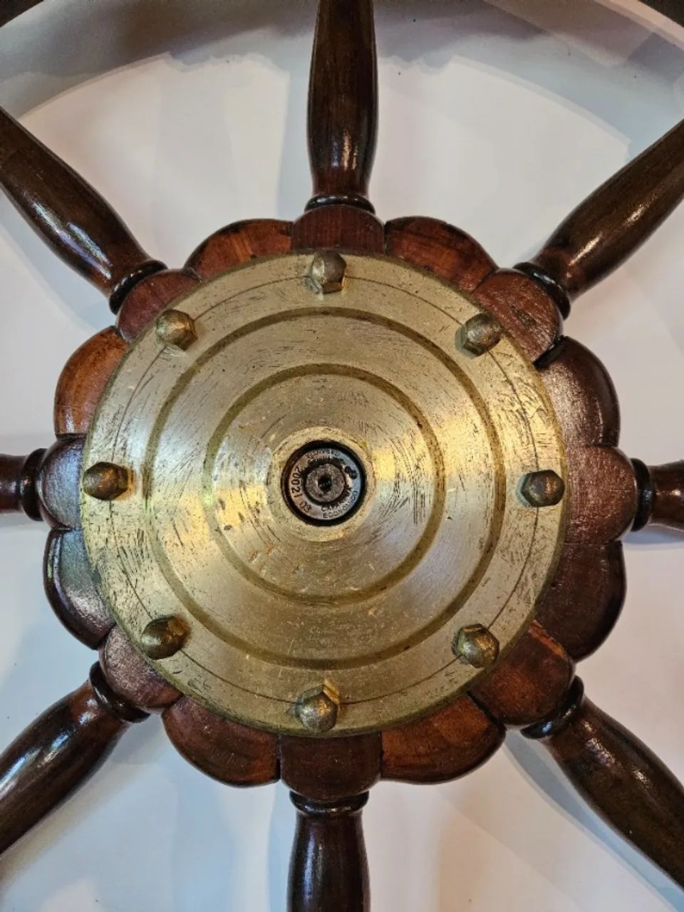 Antiga Roda de Leme de Barco de 8 Braços - Foto 3