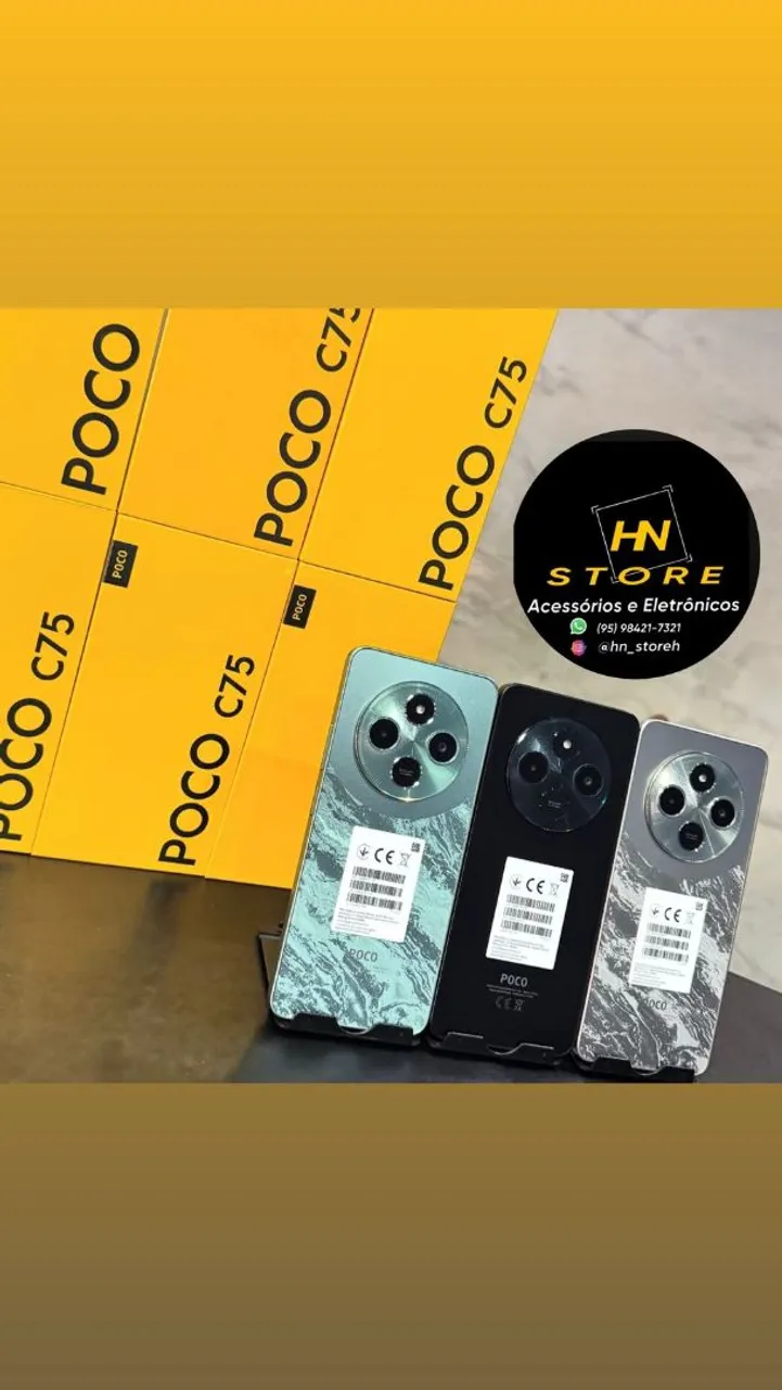 Celular poco C75 de 256gb com NFC (pagamento por aproximação)