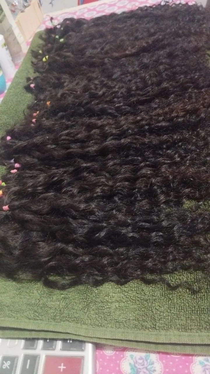 Cabelo Humano Cacheado Castanho Escuro