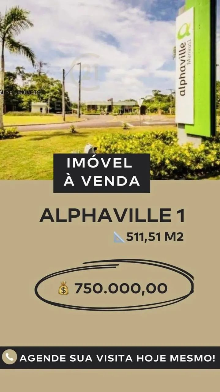 Lote Condominio Alphaville 1, Ponta Negra, Manaus