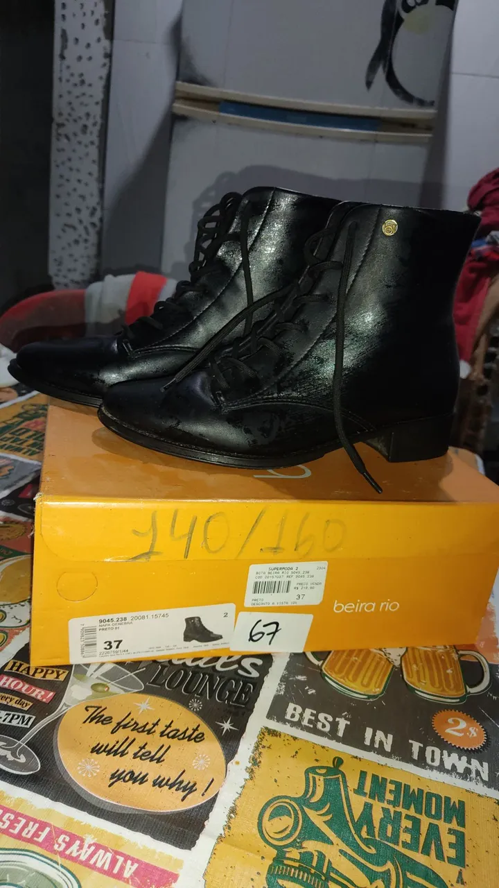 Bota Feminina Beira Rio Preta Número 37