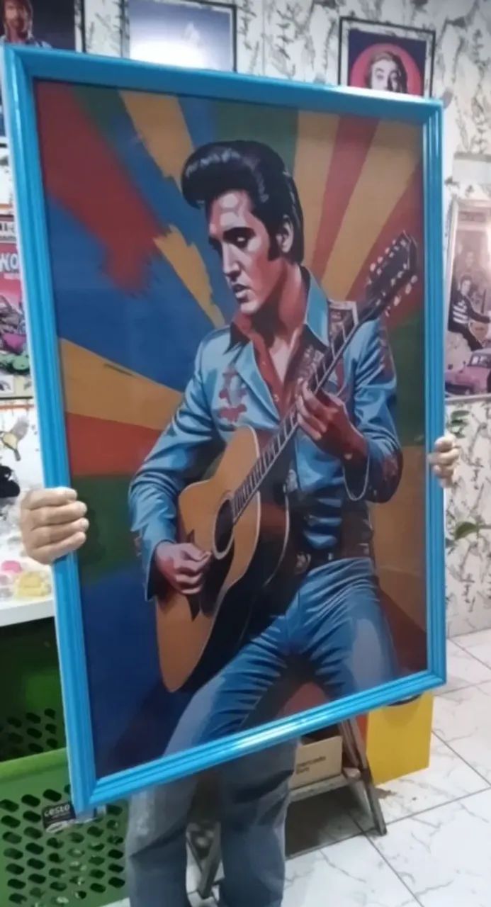 Quadro Decorativo Elvis Presley 1,00 X 0,70 grande  - Foto 2