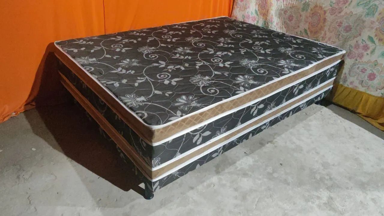 Cama Box Casal com Colchão 8cm - Desenho Moderno - Foto 2