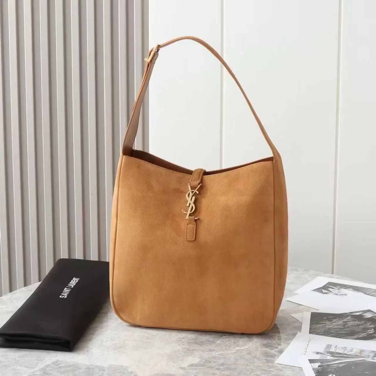 Bolsa YSL LE 5 À 7 BABY FLEXÍVEL EM CAMURÇA 
