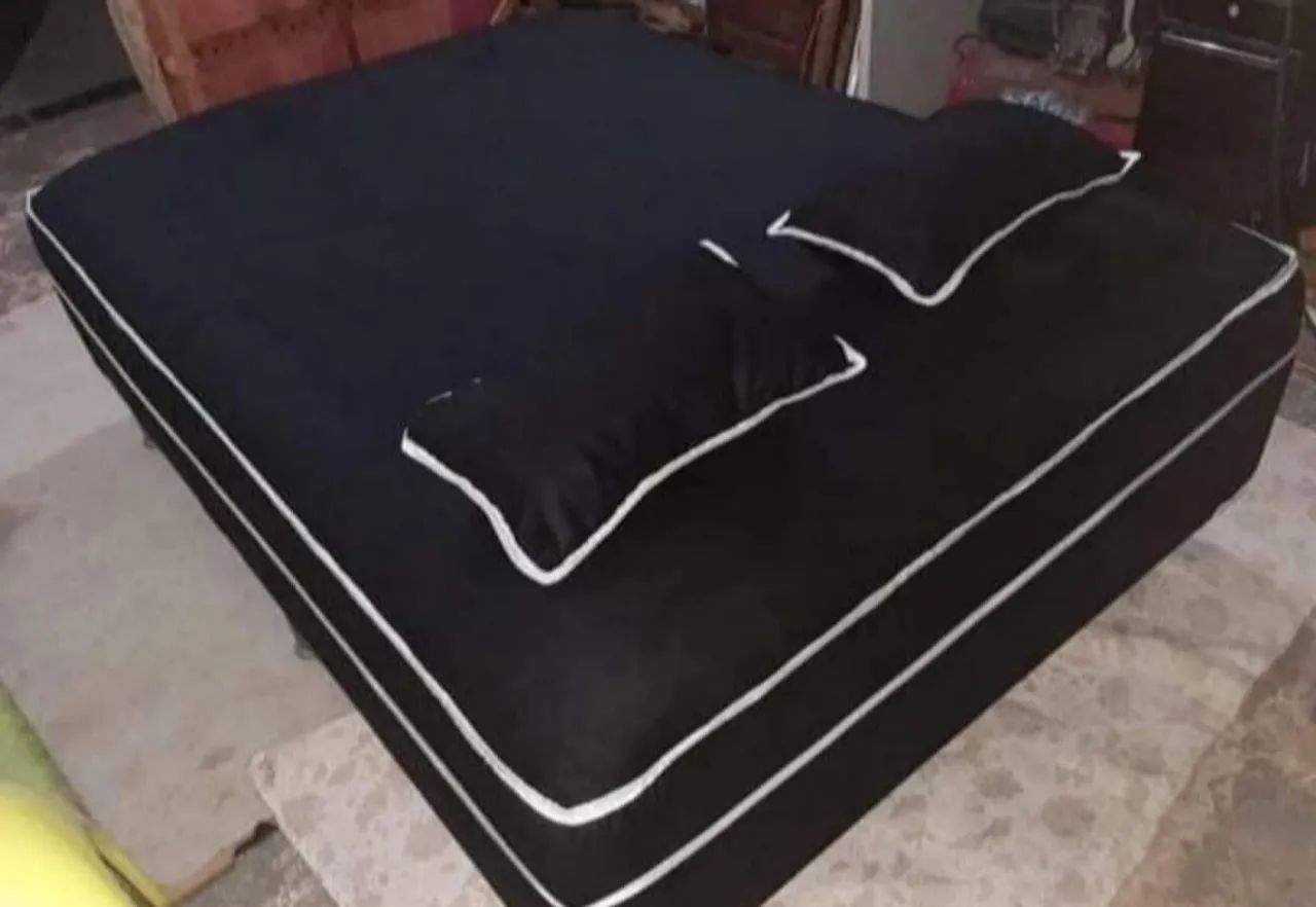 Cama Box casal, mola e espuma, super macia 