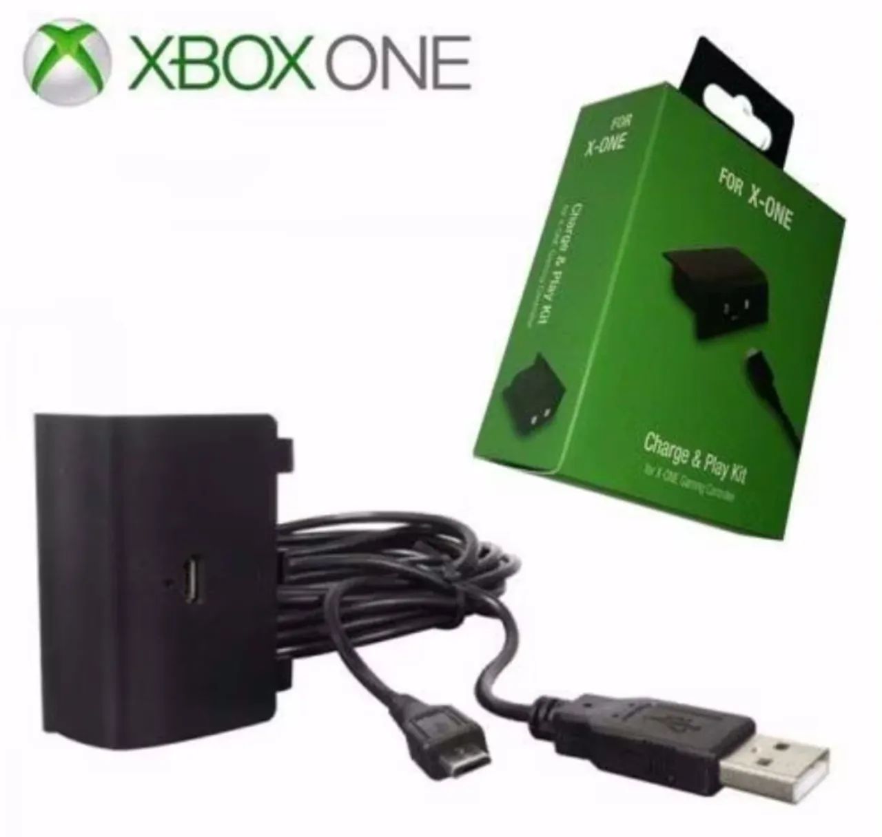 Bateria com cabo para controle Xbox one S normal e fat - Foto 3