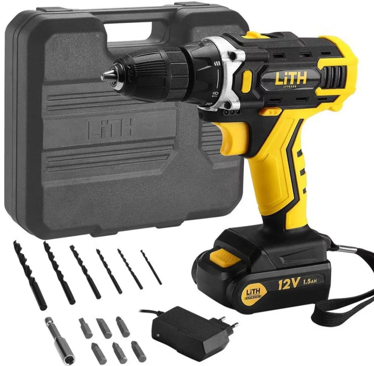 Furadeira/Parafusadeira LITH 12V com Acessórios