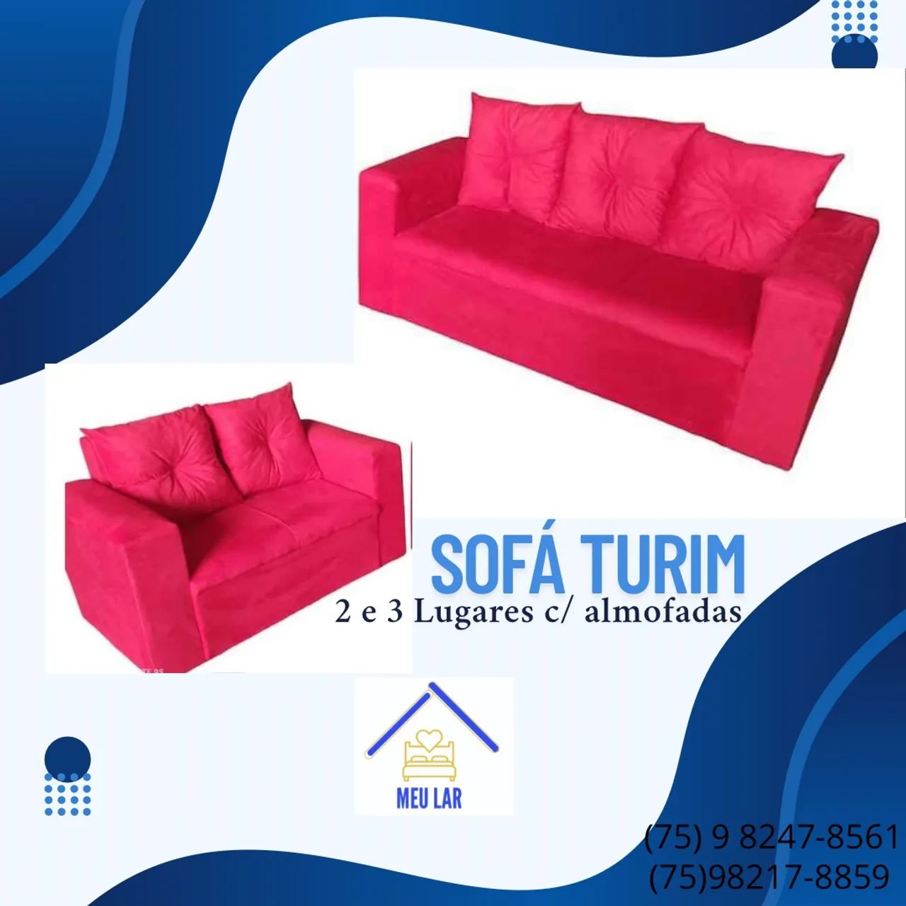 SOFÁ NOVO 2 e 3 LUGARES COM ALMOFADA - Foto 3