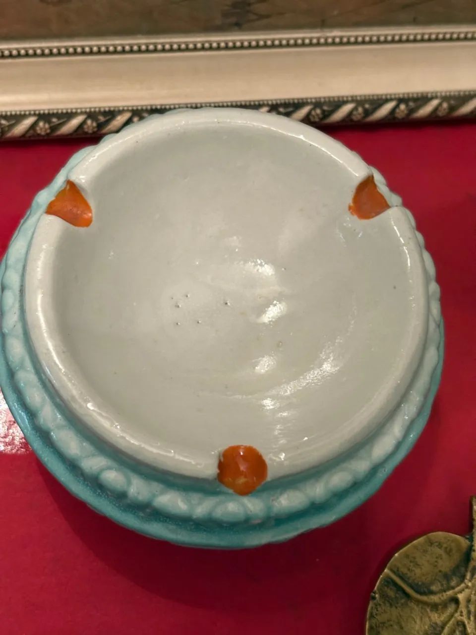 Cinzeiro Vintage Azul Turquesa Decorativo - Foto 3